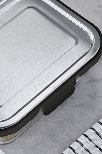 Cooker حاوية تخزين زجاجية سعة 1000 مل – مانعة للتسرب، مع غطاء من الفولاذ المقاوم للصدأ، لحفظ الطعام