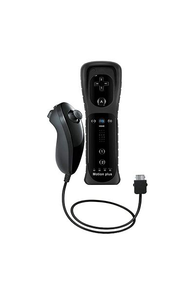 NVPONE Black 1 pair with Nunchuck Controller Set Motion Plus Remote Controller Wii Remote Controller Gamepa