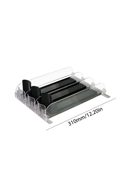 APWIKOGER Black 310mm 3 sets Canned Beverage Push Rack Drink Organizer Dispenser Spring Push Adjustable Width