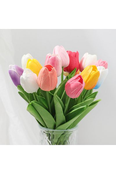 Choice 5pcs Mixing 5/10Pcs Tulip Flowers Artificial Tulip Bouquet PE Foam Fake Flower for Wedding Ceremony