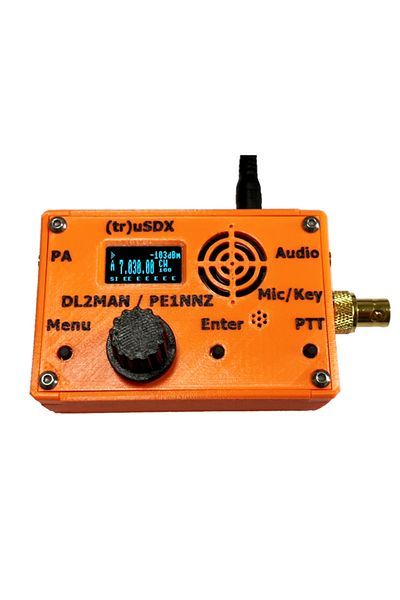Choice جهاز إرسال واستقبال Orange (tr)uSDX usdx مُجمَّع بخمسة نطاقات متعدد الأوضاع QRP مُجمَّع مع العلبة بواسطة PE1NNZ وDL