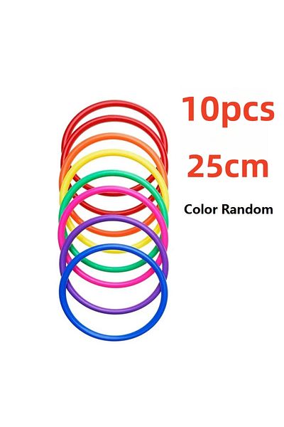 Choice 10pcs  25CM Random 10 Pcs Plastic Toss Rings Target Throw Carnival Backyard Park Games Kids Intellig