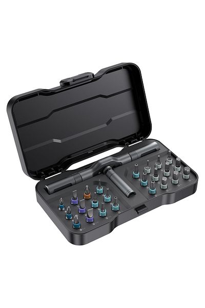 Choice 26in1Black VMAN 24in1 Multifunction Ratchet Screwdriver Set Multi Magnetic Bits Mini Repair Tool Kit