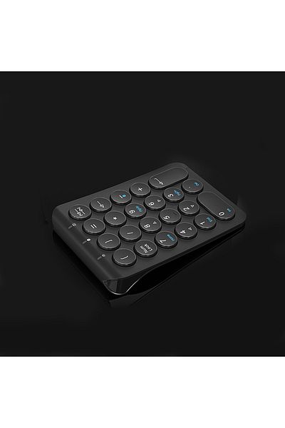 Choice Black Bow 22 Keys Wireless Number Pad Rechargeable Bluetooth Numeric Keypad Round Keycaps Numpad Num