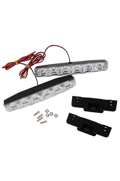LEEPEE 1 Pair Drl Led Car Daytime Running Lights 6 Leds Dc 12v Auto Fog Light Driving Lamps Car-s...