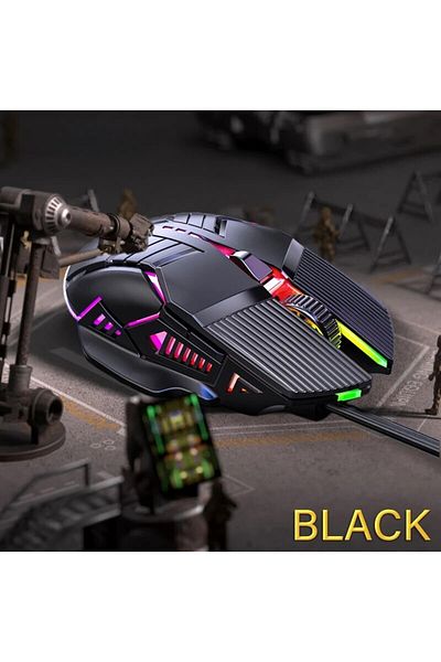 Choice ماوس سلكي Gm6 أسود RGB من Gm6 فأرة كمبيوتر سلكية بإضاءة خلفية LED فأرة ألعاب مريحة لأجهزة الكمبيوتر المحمولة
