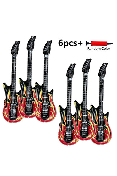 Choice 6 قطع ومجموعة من 6 قطع من بالونات الجيتار العملاقة القابلة للنفخ على ش...