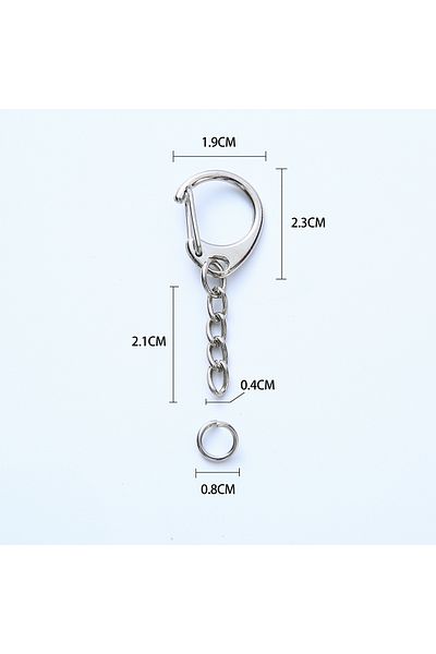 Choice 10pcs Type A 10/20/50/100pcs D Snap Hook Keychain Rings Bulk With Open Jump Ring & Connector For Key