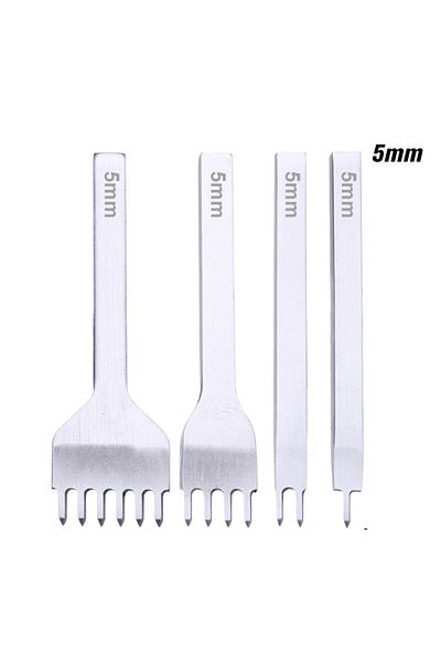 Choice 4 pcs 5mm KRABALL 4PCS/Set Spacing Punch Hole Punching Tool Hand Hole Punches Leather Craft Tool for