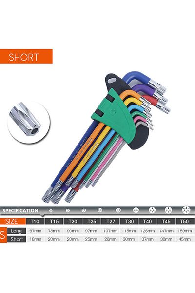 Choice Torx Key Set Short Allen Key Set L Wrench Kit For Allen Screw 9pcs Long Arm Hex Key Set 1.5mm To 10m
