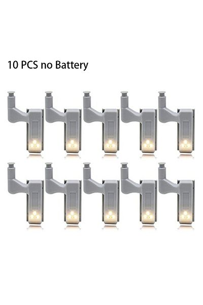Choice Cold White no battery 10pcs LED Motion Sensor Light Cupboard Closet Wardrobe Door Inner Hinge Night