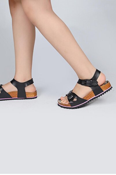 Jump 50024 Double Buckle Black Girls Sandals