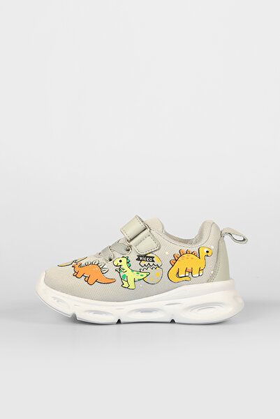 Vicco Dino Lighted Unisex Preschool Gray Sports Shoes