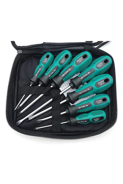 Choice 7pcs Magnetic Screwdriver Set Professional Cushion Grip 5 Flat Head and 4 Phillips Tips Screwdriver