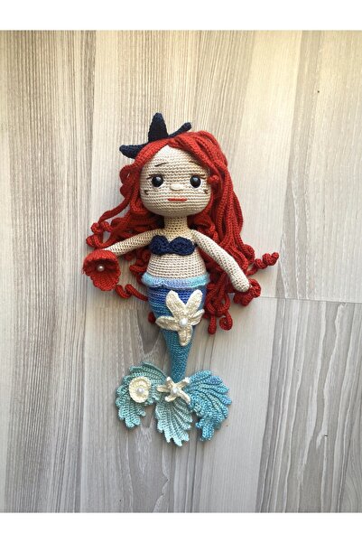 NATURAL BY HANDS Amigurumi Oyun & Uyku Arkadaşı Deniz Kızı