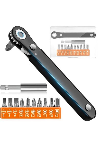 Choice Right Angle Screwdriver Set Mini Ratcheting 90 Degree Offset Screwdriver Pocket Low Profile Ratch...