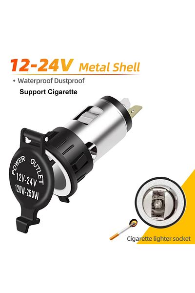 Choice 1pcs 12-24V Car Cigarette Lighter Universal Socket Adapter Portable Power Outlet 12V-24V 120W-250W F