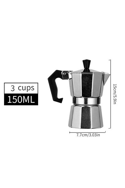 Choice 3 Cup Aluminum Moka Pot Classic Stovetop Espresso Coffee Maker Coffee Kettle Tea Pot For Office Home