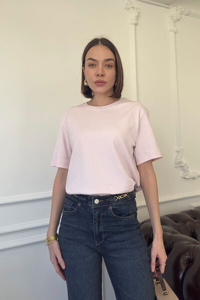 MAGARDE Tricou basic cu mânecă scurtă - ROZ