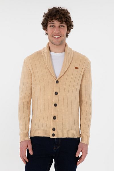 U.S. Polo Assn. Men's Sand Knitwear Cardigan 50297061 -Vr085