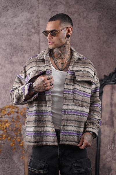 king brich Πουκάμισο ξυλοκόπος Unisex Oversize με τσέπες