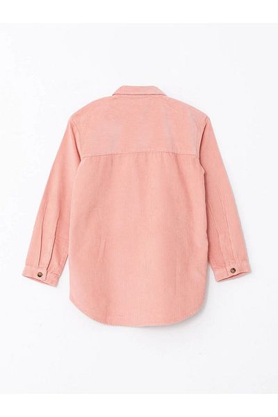 LC Waikiki LCW Kids Mercan Basic μακρυμάνικο βελούδινο πουκάμισο για κορίτσια