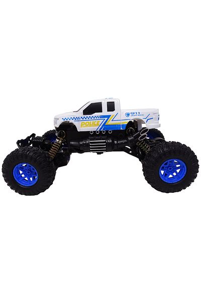 Salamandra Police Car, Rock Crawler, With Lights And Suspension, White, Kids
