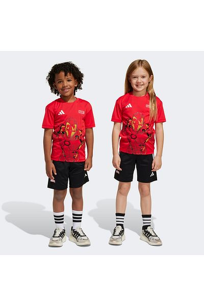 adidas Children's Red Baby Tracksuit Set Lk Mrvl Im Tset Jf3656