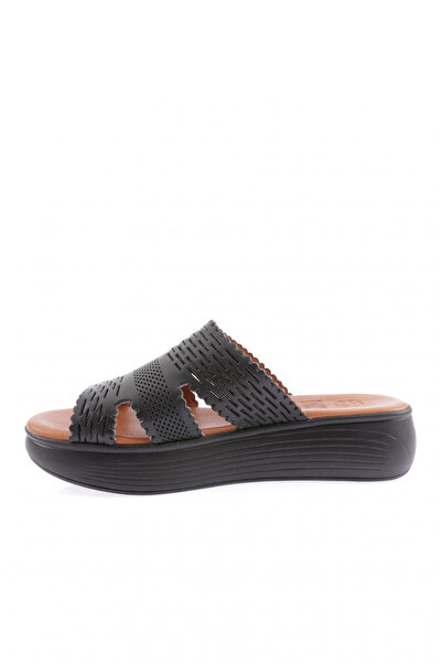 DGN 516-23y Kadin Lazer Baskili Kalin Taban Terlik