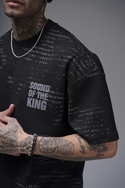 king brich Μπλουζάκι με λαιμόκοψη με σιλικόνη με λεπτομέρεια Unisex Oversize Fit