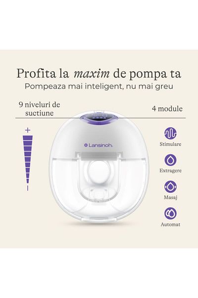 Lansinoh Pompa de san electrica simpla, portabila, hands free, Lansinoh