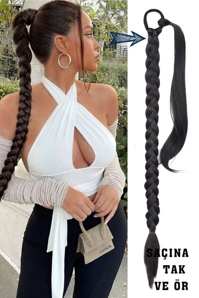 LOLLY PONY 85 Cm Fiber Braid Ponytail Jet Black