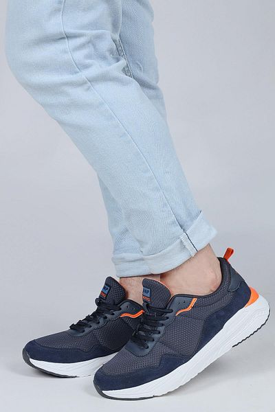 Jump 28040 Navy Blue - Orange Men's Sneaker Casual Sneakers