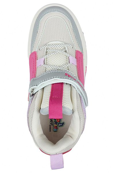 Jump 31093 Pantofi sport pentru fete cu velcro înalt fucsia - bej