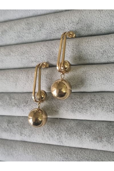 MSA TREND Women's Steel Earrings Dangle Top Model Gold Color 316 L Sterling Steel Earrings Do Not Tarnish