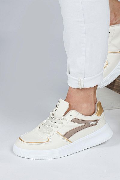 Jump 28063 Beige - White Women's Sneaker Casual Sneakers