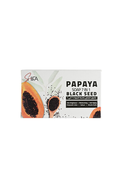 Shifa Papaya Soap 7 in 1 Black Seed 135gm (19228) --- Papaya Soap 7 in 1 Black Seed 135gm