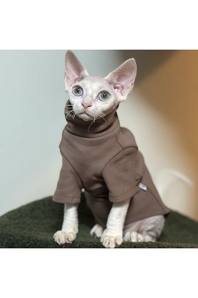 Choice M Brown Sphynx Cat Clothes Baby Soft Cotton Fall Winter Kitten Small Dog Clothes For Cornish Devon C