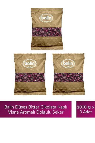 Kahve Dünyası Balin Duchess Chocolate Covered Cherry Flavored Hard Candy 1000 Gr X 3 Pieces