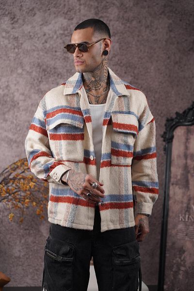 king brich Πουκάμισο ξυλοκόπος Unisex Oversize με τσέπες