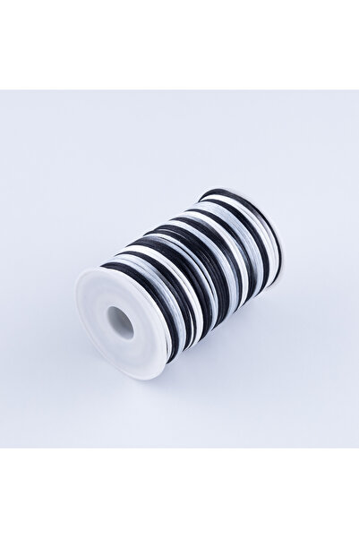 Bimotif Floş ip, Siyah-Gri-Beyaz, 2 mm  1 metre