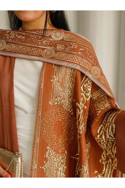 fiore fashion Beige Color Suit Cotton Inner Dress, Kaftan Brown Abaya Bisht, Sizes 38-46