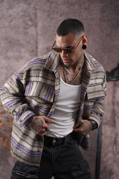 king brich Πουκάμισο ξυλοκόπος Unisex Oversize με τσέπες