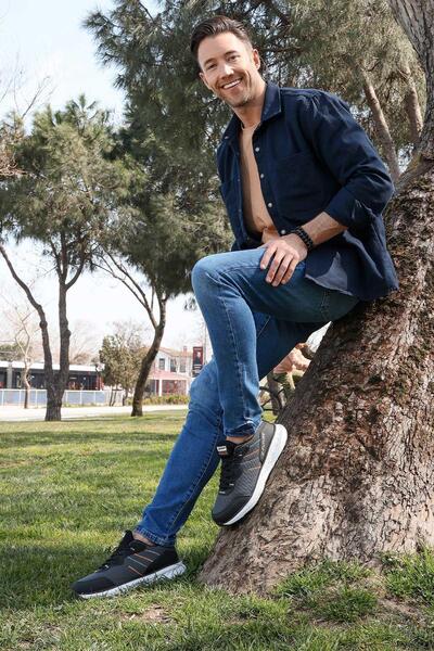 Jump 27401 Siyah - Gri Erkek Sneaker Günlük Spor Ayakkabı