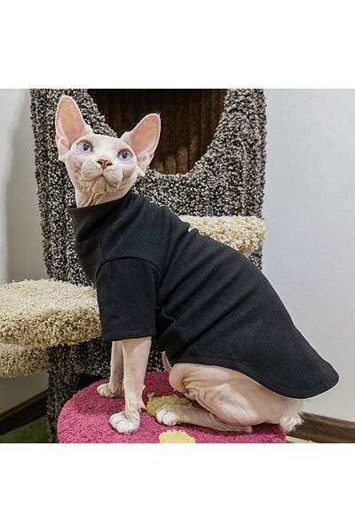 Choice L Black Sphynx Cat Clothes Baby Soft Cotton Fall Winter Kitten Small Dog Clothes For Cornish Devon C
