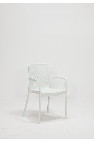 SANDALİE 6 Adet Rattan Lüx Beyaz Sandalye / Balkon-bahçe-teras