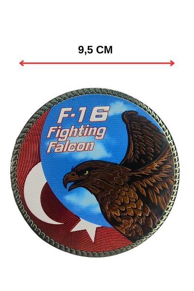 SINGLE SWORD Пластмасова велкро нашивка за значка F-16 Fighting Falcon 9.5 см