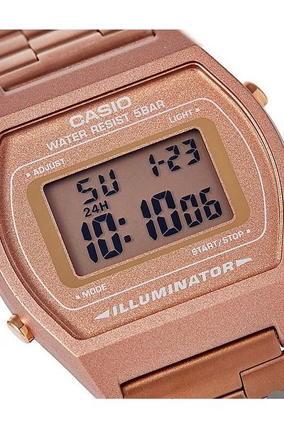 Casio Women's Rose Gold Stainless Steel Strap Digital Watch B640WC-5ADF
