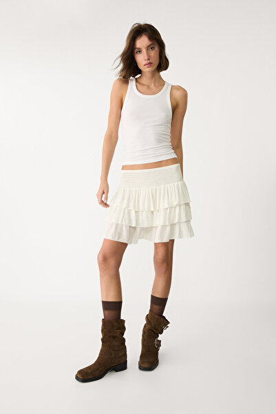 Stradivarius Fırfırlı mini etek