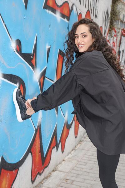 Jump 26821 Siyah - Beyaz Kadın Sneaker Günlük Spor Ayakkabı